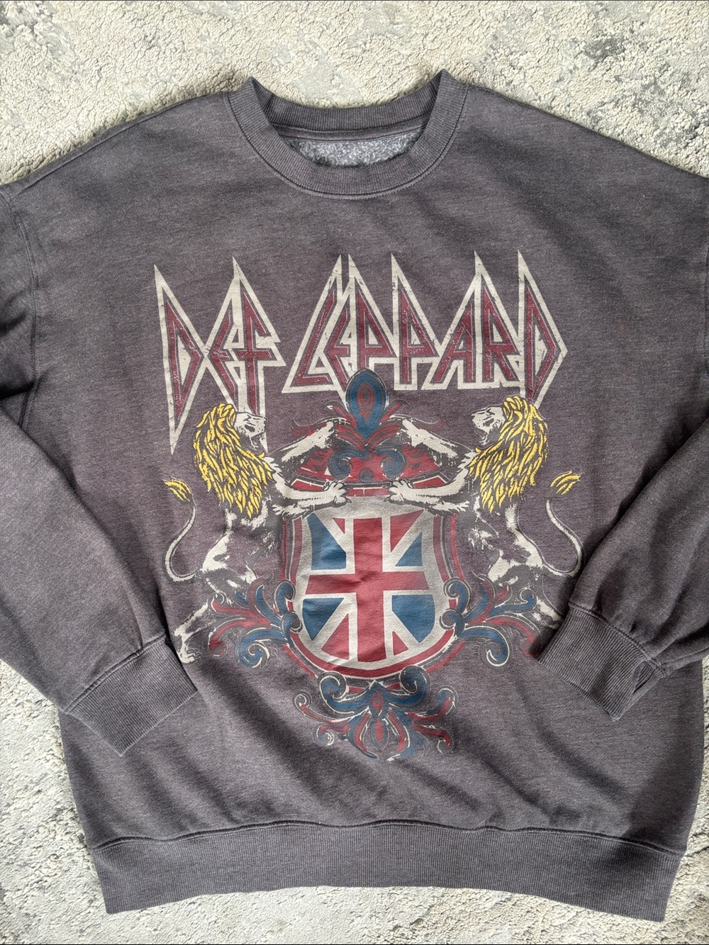 Def Leppard Graphic Crewneck Sweatshirt - Gray